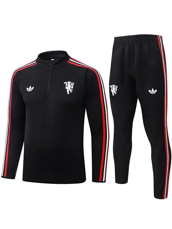 Manchester united tracksuit mens black red training kit 2026-2027